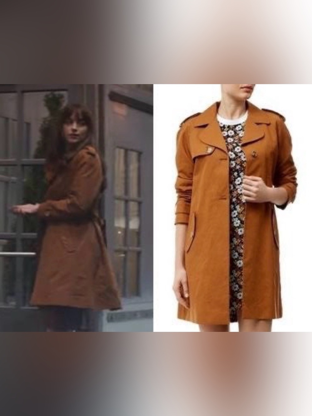 ASO Anastasia Steele in Fifty Shades Darker, Sandro Malory trench coat size 40